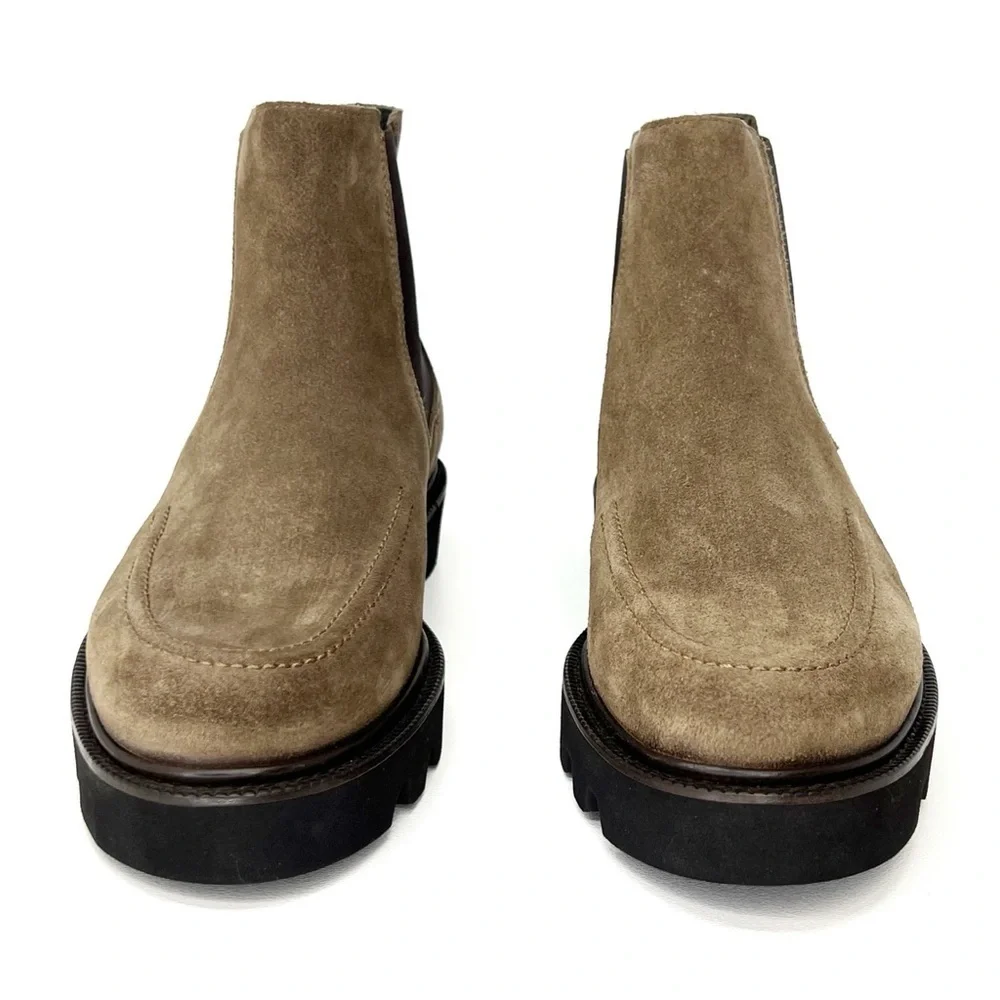 Massimo Dutti Chelsea Boots Moc Toe Brown Suede Euro Size 40 = US 7 New NWT